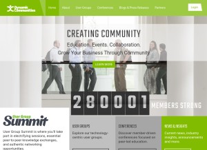 How dynamiccommunities.com looks like on a tablet such as an iPad.