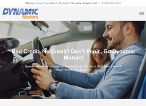 How dynamicmotorsinc.com looks like on a tablet such as an iPad.