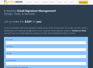 How dynasend.com looks like on a tablet such as an iPad.