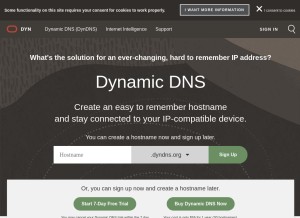 How dyndns.com looks like on a tablet such as an iPad.