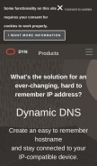 How dyndns.org looks like on a mobile device such as an iPhone.