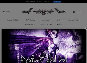 How dysfunctionaldoll.com looks like on a tablet such as an iPad.