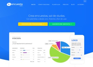 How e-encuesta.com looks like on a tablet such as an iPad.