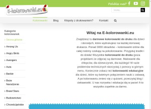 How e-kolorowanki.eu looks like on a tablet such as an iPad.