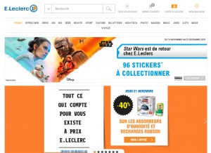 How e-leclerc.com looks like on a tablet such as an iPad.