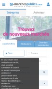 How e-marchespublics.com looks like on a mobile device such as an iPhone.