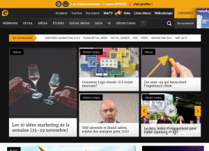 How e-marketing.fr looks like on a tablet such as an iPad.