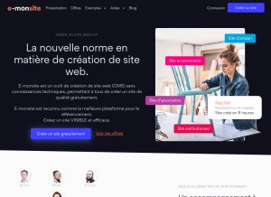 How e-monsite.com looks like on a tablet such as an iPad.