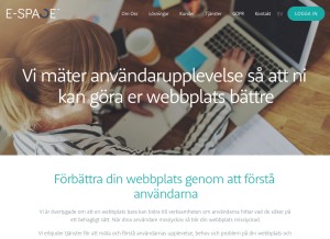 How e-space.se looks like on a tablet such as an iPad.