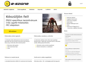 How e-szigno.hu looks like on a tablet such as an iPad.