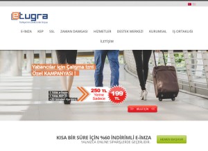 How e-tugra.com looks like on a tablet such as an iPad.
