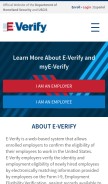 How e-verify.gov looks like on a mobile device such as an iPhone.