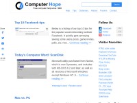 Desktop screenshot for computerhope.com