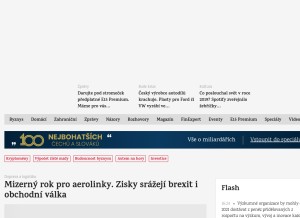 How e15.cz looks like on a tablet such as an iPad.