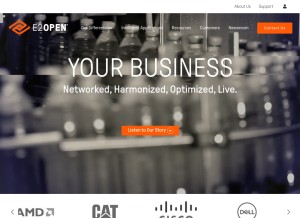How e2open.com looks like on a tablet such as an iPad.