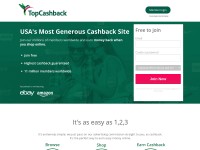 Desktop screenshot for topcashback.com