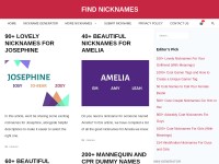 Desktop screenshot for findnicknames.com