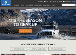 How eaglecreek.com looks like on a tablet such as an iPad.
