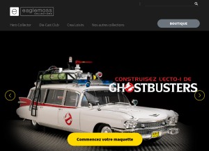 How eaglemoss.com looks like on a tablet such as an iPad.