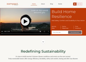 How eampact.com looks like on a tablet such as an iPad.