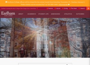 How earlham.edu looks like on a tablet such as an iPad.