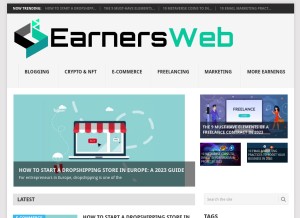 How earnersweb.com looks like on a tablet such as an iPad.