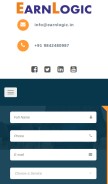 How earnlogic.in looks like on a mobile device such as an iPhone.