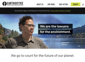 How earthjustice.org looks like on a tablet such as an iPad.