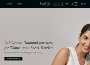 How earthlyjewels.co looks like on a tablet such as an iPad.