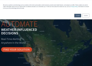 How earthnetworks.com looks like on a tablet such as an iPad.