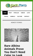 How earthporm.com looks like on a mobile device such as an iPhone.