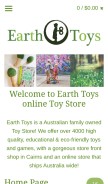 How earthtoys.net looks like on a mobile device such as an iPhone.