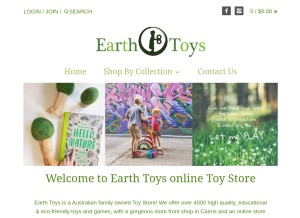 How earthtoys.net looks like on a tablet such as an iPad.