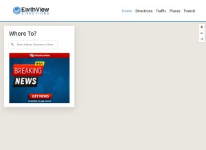 How earthviewdirections.com looks like on a tablet such as an iPad.