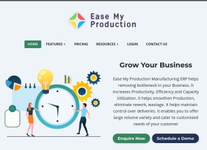 How easemyproduction.com looks like on a tablet such as an iPad.
