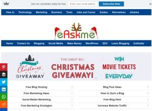 How easkme.com looks like on a tablet such as an iPad.
