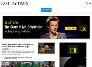How eastbaytimes.com looks like on a tablet such as an iPad.