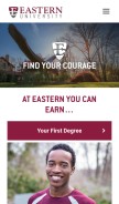 How eastern.edu looks like on a mobile device such as an iPhone.
