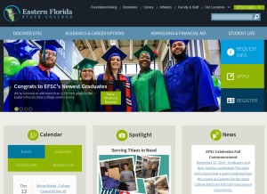 How easternflorida.edu looks like on a tablet such as an iPad.