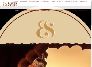 How easternsojourns.com looks like on a tablet such as an iPad.