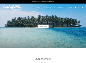 How eastofalta.com looks like on a tablet such as an iPad.