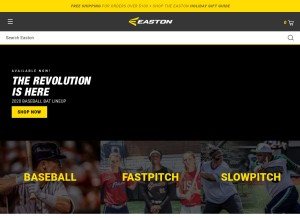 How easton.com looks like on a tablet such as an iPad.