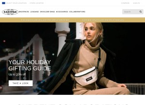 How eastpak.com looks like on a tablet such as an iPad.
