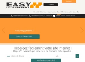 How easy-hebergement.net looks like on a tablet such as an iPad.