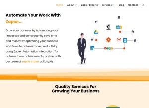 How easyaiz.com looks like on a tablet such as an iPad.