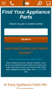 How easyapplianceparts.com looks like on a mobile device such as an iPhone.