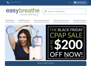 How easybreathe.com looks like on a tablet such as an iPad.