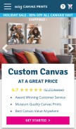 How easycanvasprints.com looks like on a mobile device such as an iPhone.