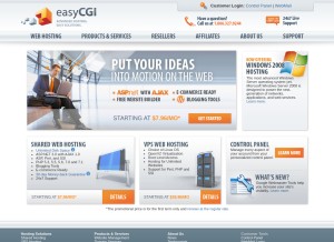 How easycgi.com looks like on a tablet such as an iPad.