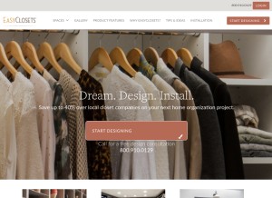 How easyclosets.com looks like on a tablet such as an iPad.